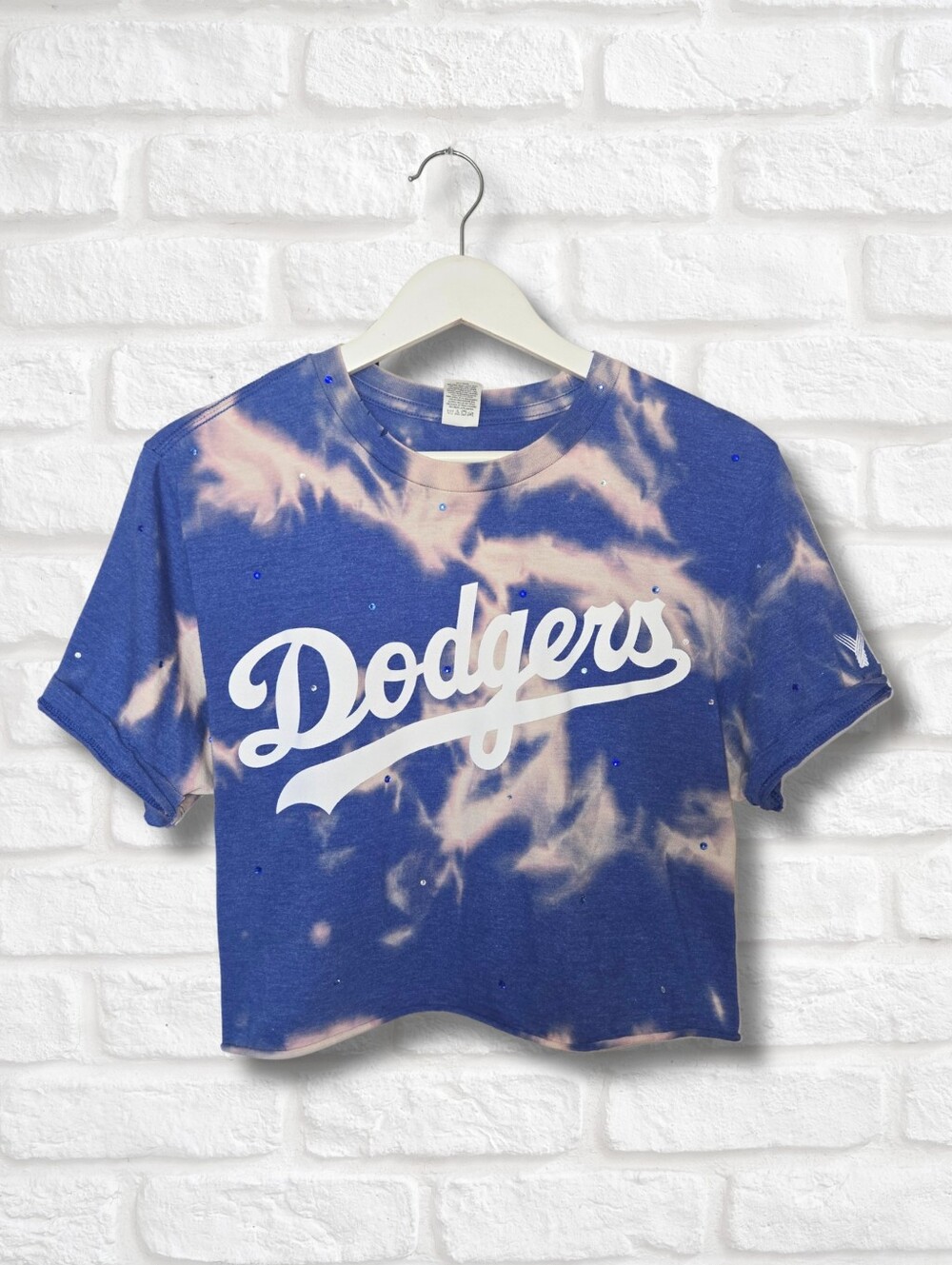 Los Angeles Dodgers Crop Top W/Rhinestones